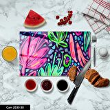 ANTİBAKTERİYEL CAM KESME TAHTASI | BASKILI KESİM TABLASI | 25x35 cm